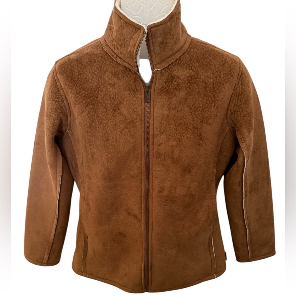 PRANA Caramel Zipper Polyester Jacket Women S Small - Picture 1 of 6